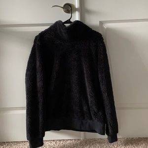 Black fuzzy turtleneck